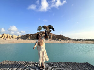 View of the Blue Lake and the Blue Lake Desert on Bintan Island - The Main Tourist Icon.