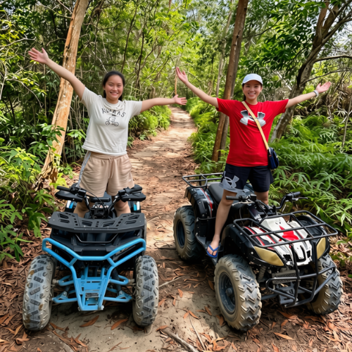 Travelers enjoying an outdoor adventure activity in Bintan