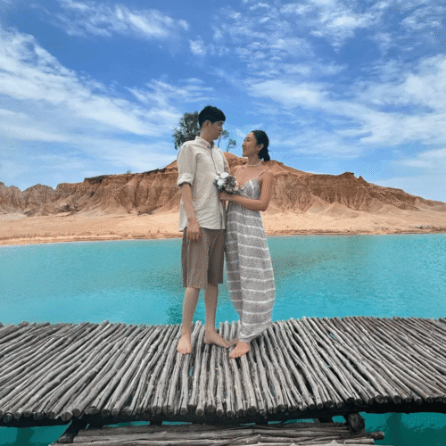 Couple enjoying a romantic getaway in Bintan