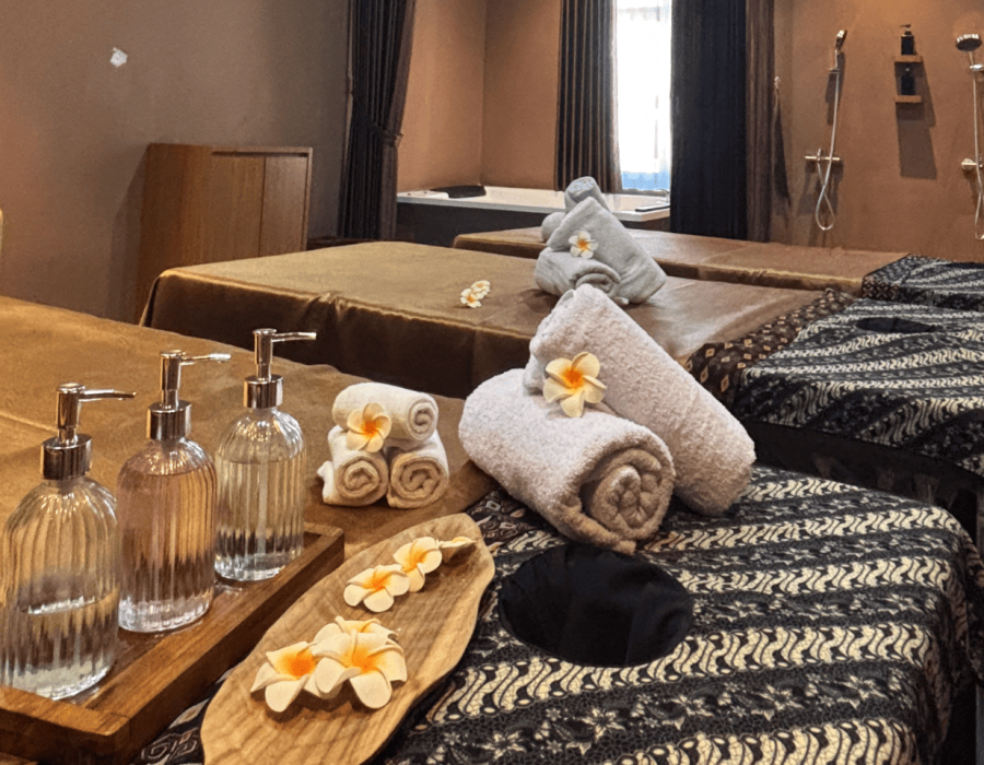 A relaxing premium room setup for our exclusive Bintan Spa and Massage services.
