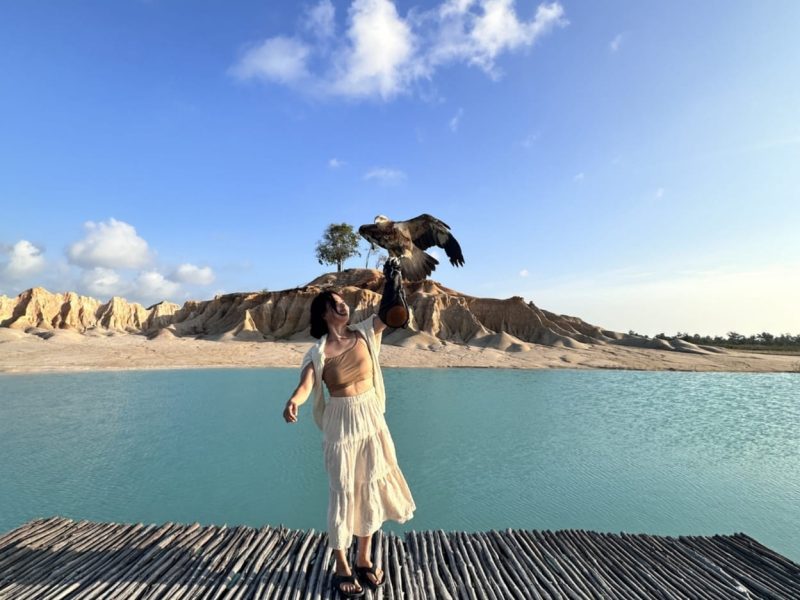 View of the Blue Lake and the Blue Lake Desert on Bintan Island - The Main Tourist Icon.